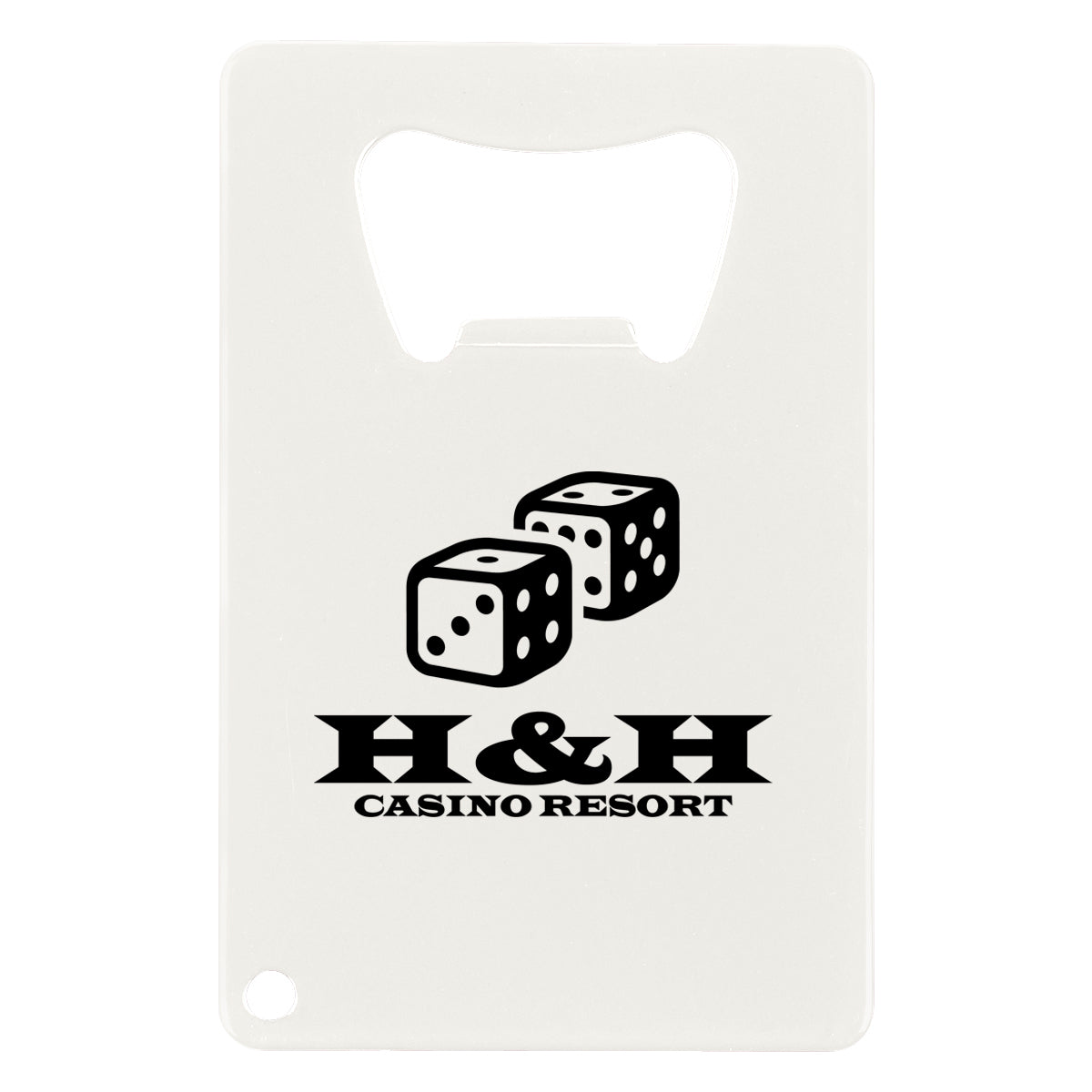 Bottle Opener Shaped Like a Credit Card - White - Silk Screen