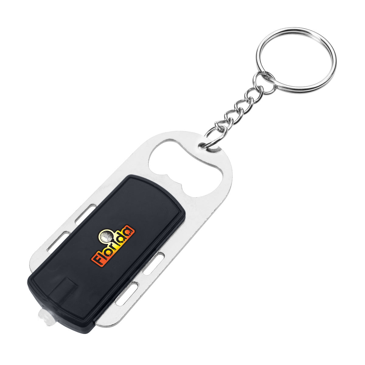 Bottle Opener with Key Light - Black - Full Color