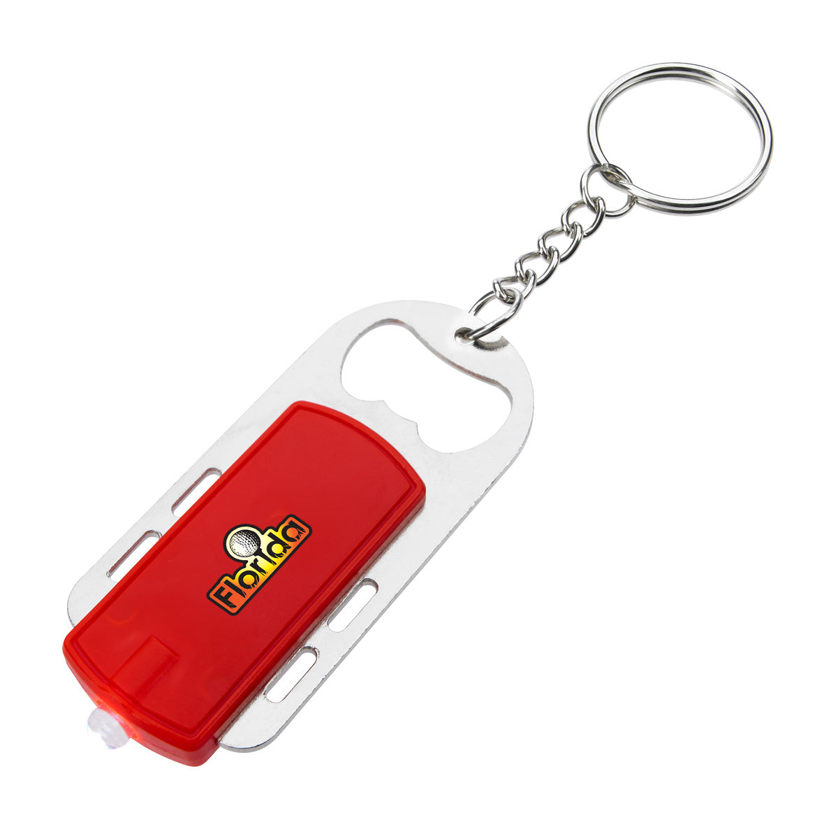 Bottle Opener with Key Light - Red - Full Color