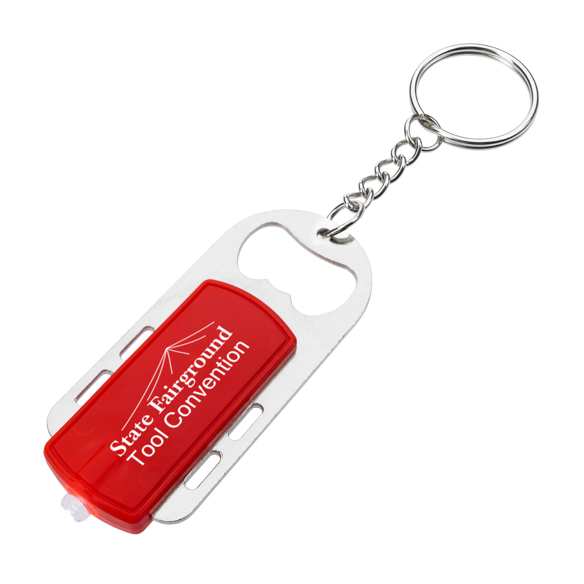 Bottle Opener with Key Light - Red - Silk Screen