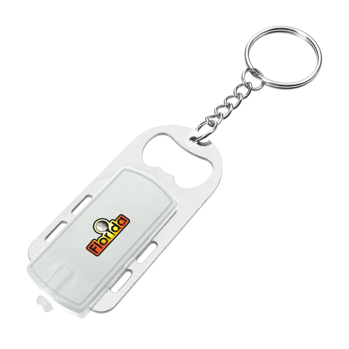 Bottle Opener with Key Light - White - Full Color