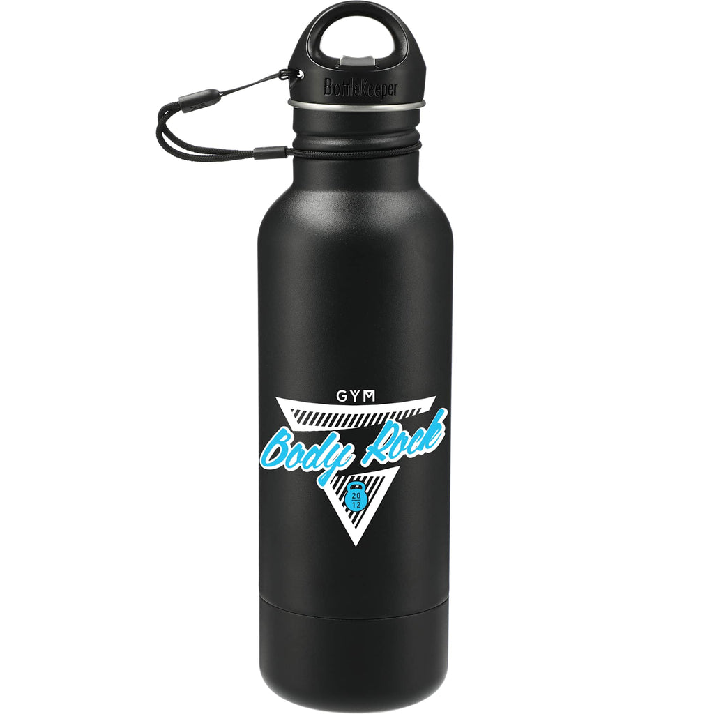 BottleKeeper Standard Insulated Bottle Holder Laser Engraving - Black - Front 2