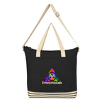 Bottom Line Recycled Cotton Tote Bag, 10 oz Embroidery - Natural with Black - Colorbrite