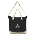 Bottom Line Recycled Cotton Tote Bag, 10 oz - Natural with Black - Embroidery
