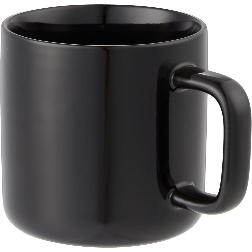 Boulder Ceramic Mug with Square Handle, 12 oz - Black - Photo