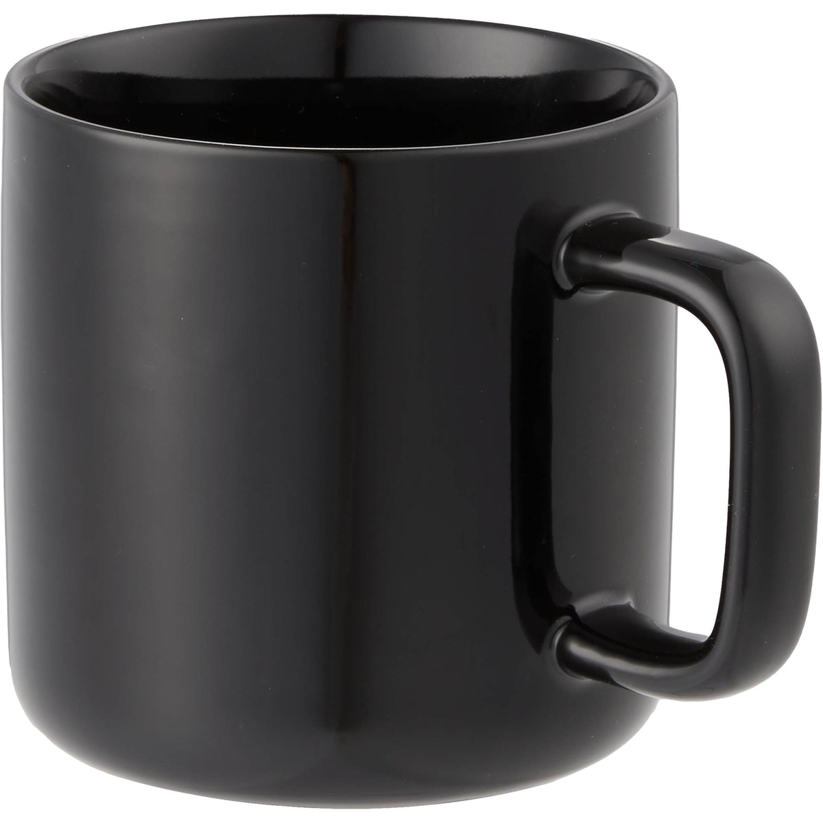Boulder Ceramic Mug with Square Handle, 12 oz - Black - Photo