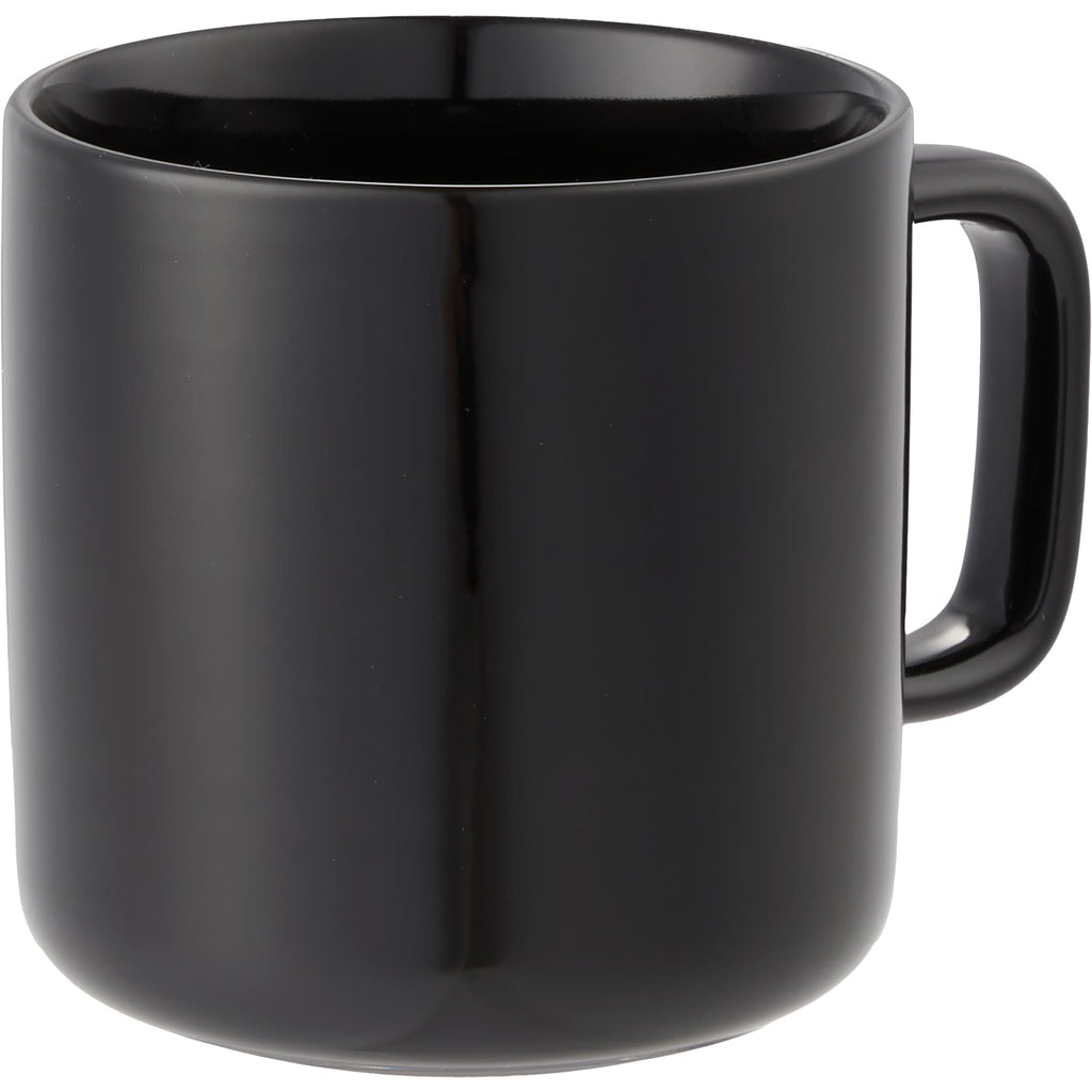 Boulder Ceramic Mug with Square Handle, 12 oz - Black - Right Angle
