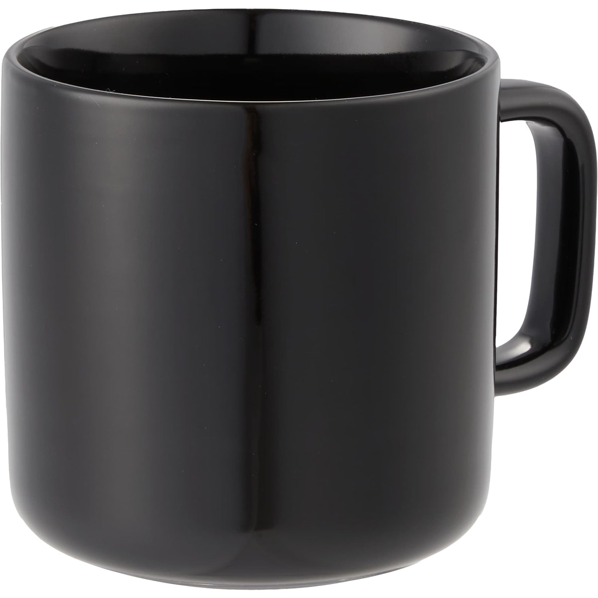 Boulder Ceramic Mug with Square Handle, 12 oz - Black - Right Angle