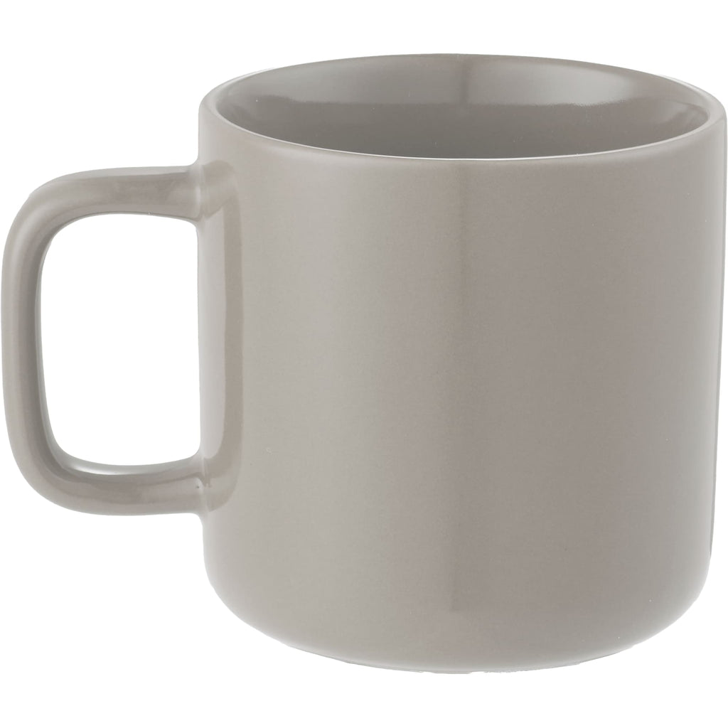 Boulder Ceramic Mug with Square Handle, 12 oz - Tan - Back