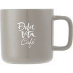 Boulder Ceramic Mug with Square Handle, 12 oz - Tan - Front