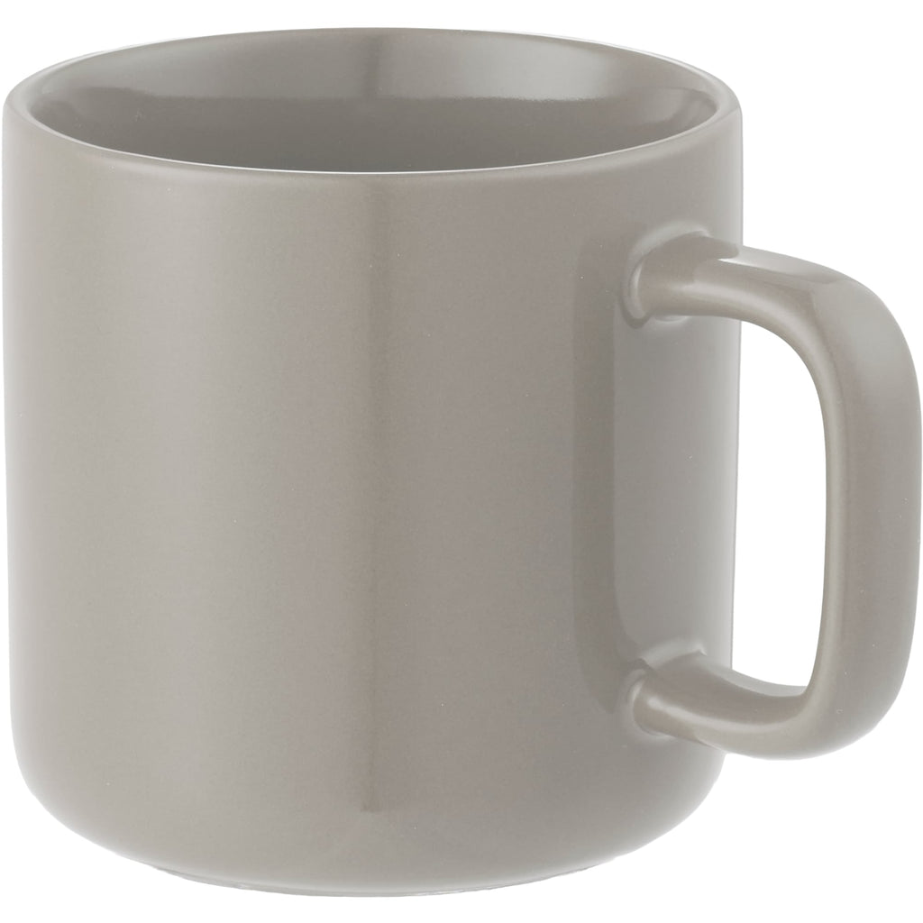 Boulder Ceramic Mug with Square Handle, 12 oz - Tan - Left Angle