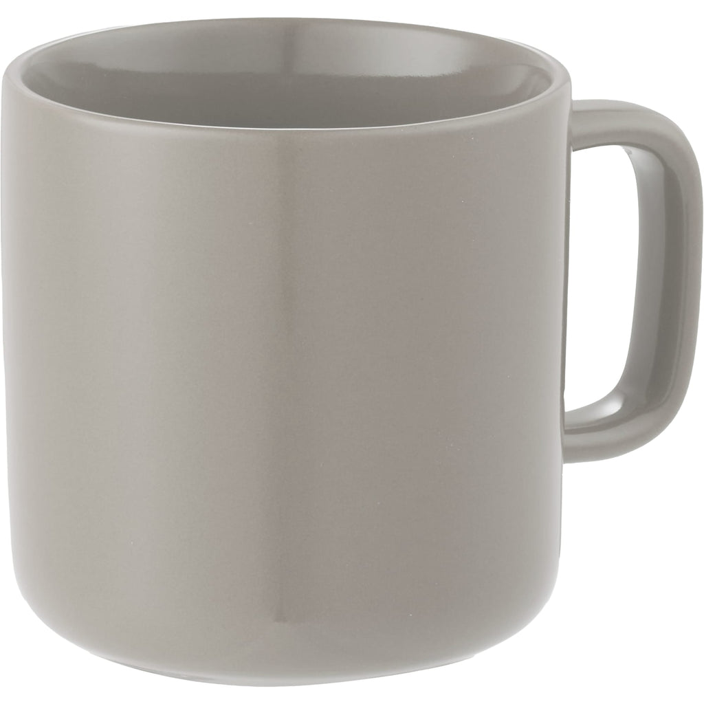 Boulder Ceramic Mug with Square Handle, 12 oz - Tan - Right Angle