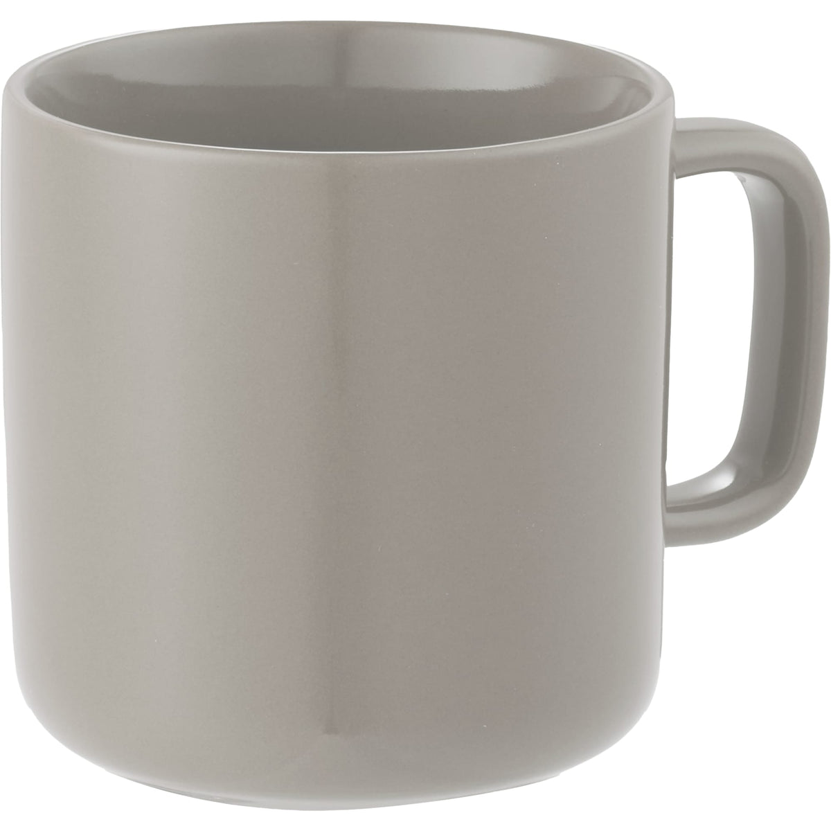 Boulder Ceramic Mug with Square Handle, 12 oz - Tan - Right Angle