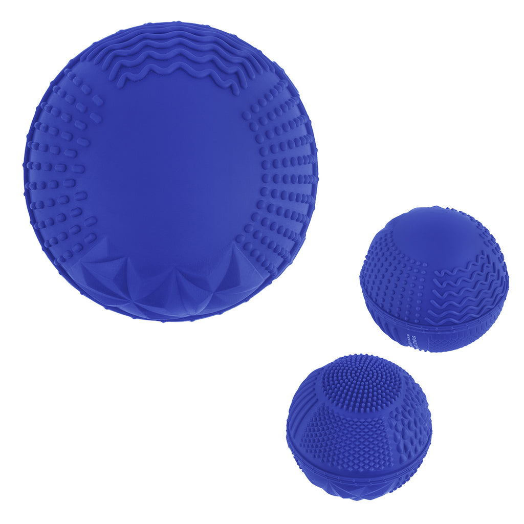 Bouncy Ball with a Textured Fidget - Blue