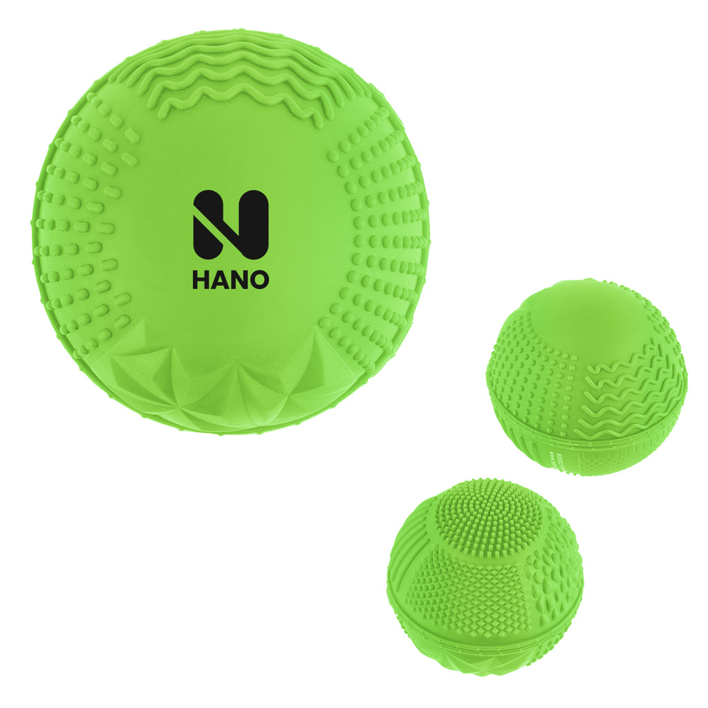 Bouncy Ball with a Textured Fidget - Lime Green - Pad Print