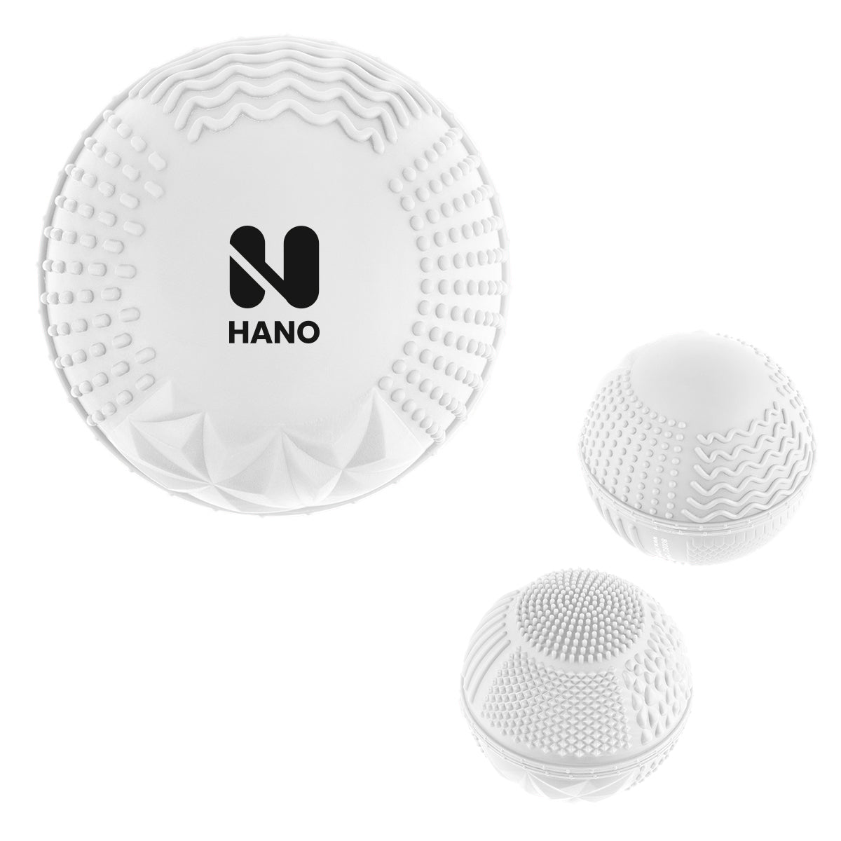 Bouncy Ball with a Textured Fidget - White - Pad Print