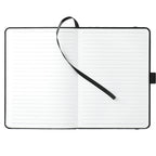 Bound Notebook with Recycled 600D Cover, 5 x 7 Inches - Black - Front