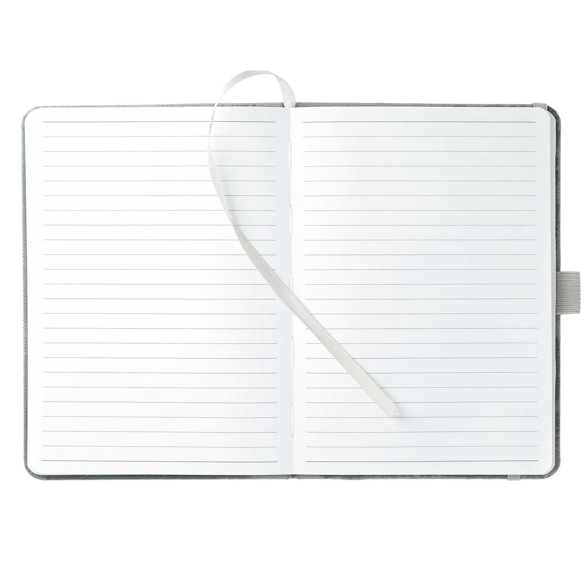 Bound Notebook with Recycled 600D Cover, 5 x 7 Inches - Gray - Front