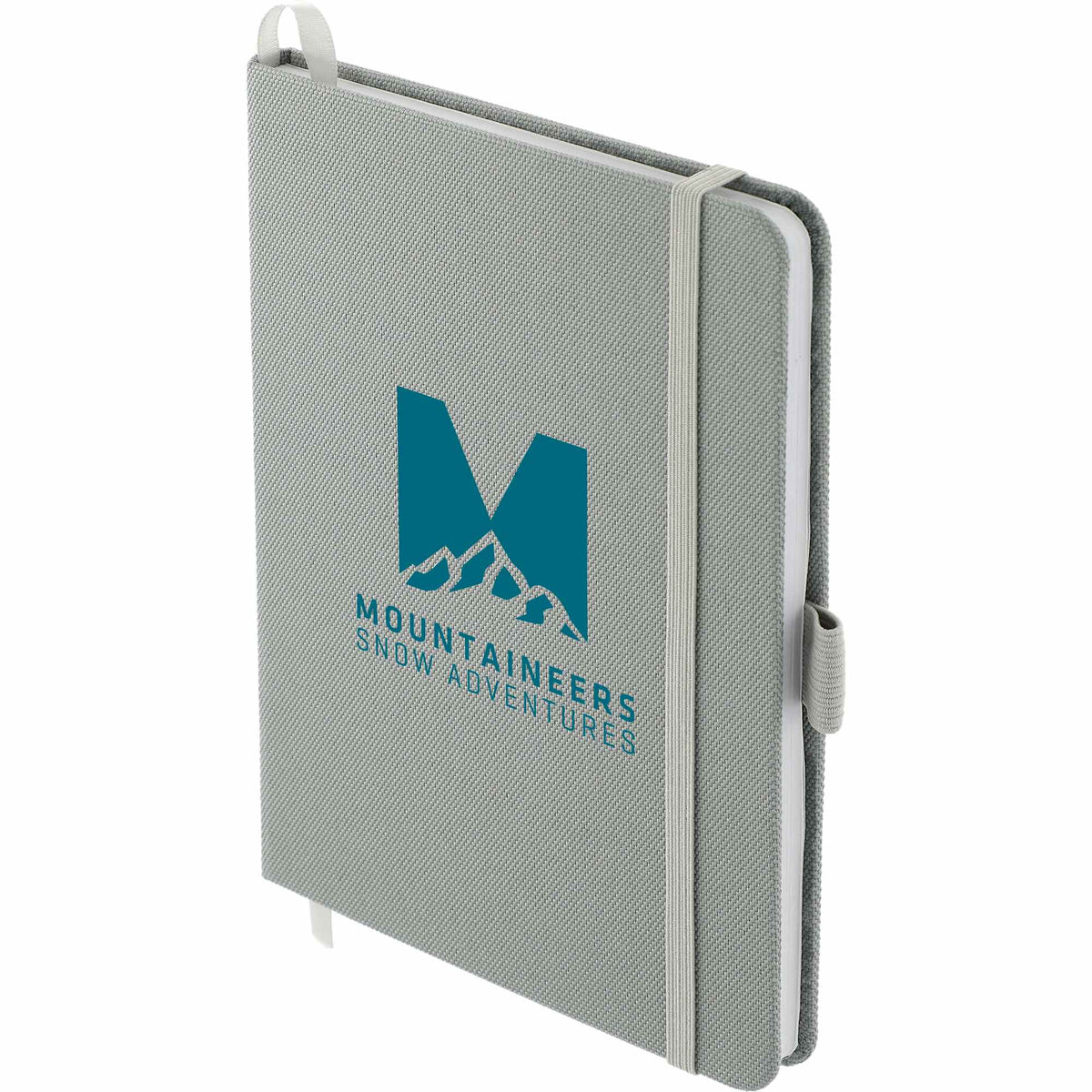 Bound Notebook with Recycled 600D Cover, 5 x 7 Inches - Gray - Left Angle