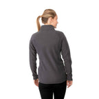 Bowlen Anti-Pill Microfleece Half Zip for Women Embroidery - Grey Storm - Back On Model