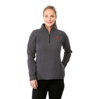 Bowlen Anti-Pill Microfleece Half Zip for Women Embroidery - Grey Storm - Front On Model