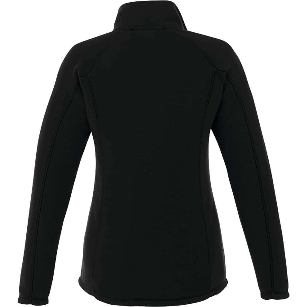 Bowlen Anti-Pill Microfleece Half Zip for Women Laser Engraving - Black - Back Flat