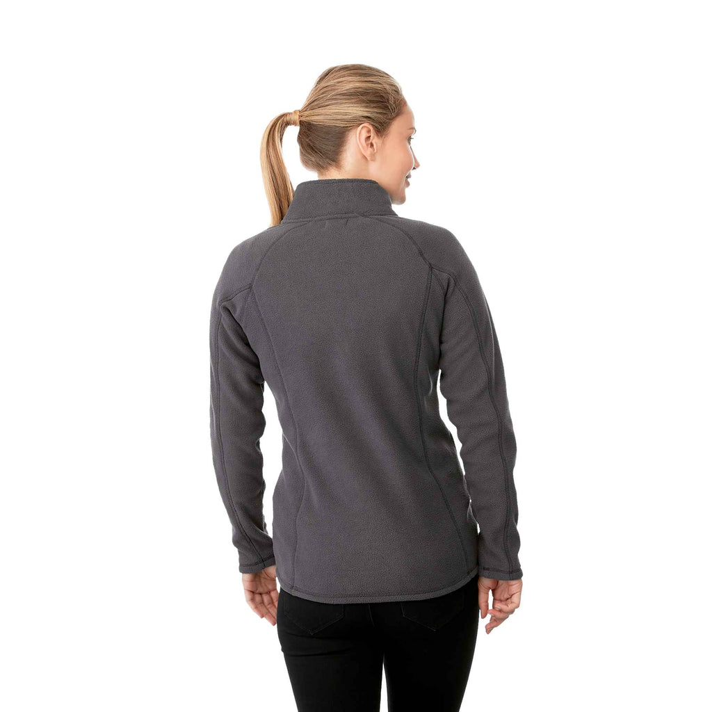 Bowlen Anti-Pill Microfleece Half Zip for Women Laser Engraving - Grey Storm - Back On Model