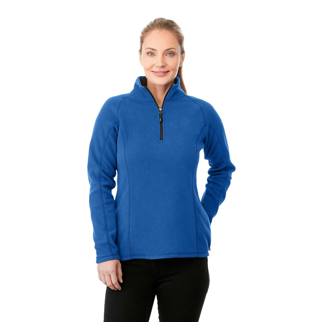 Bowlen Anti-Pill Microfleece Half Zip for Women Laser Engraving - Olympic Blue - On Model