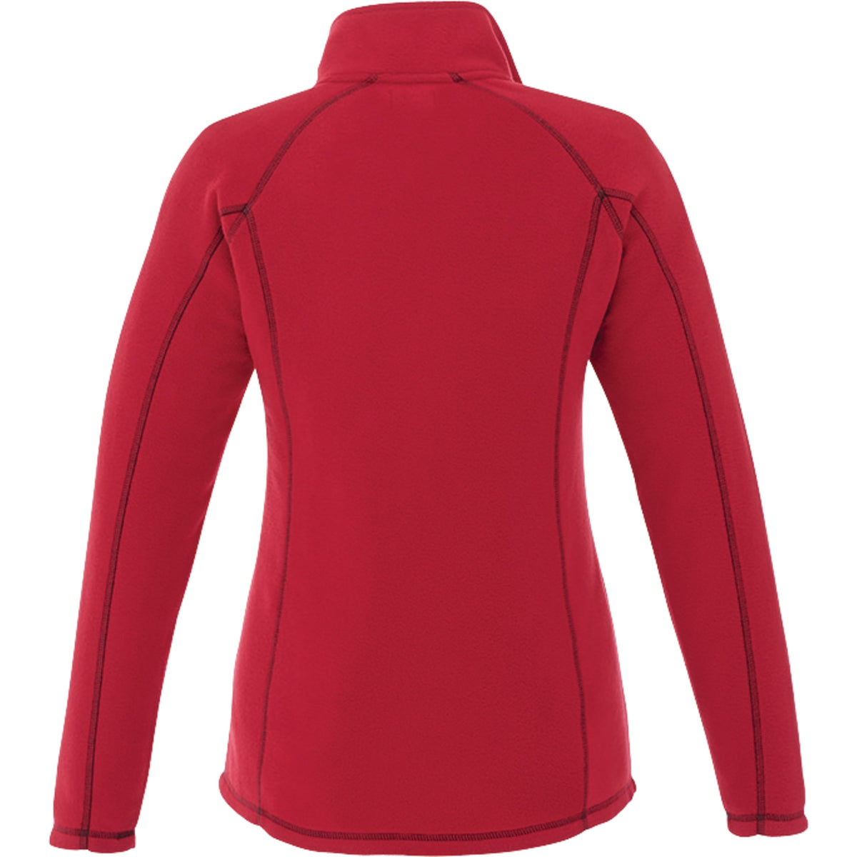 Bowlen Anti-Pill Microfleece Half Zip for Women Laser Engraving - Team Red - Back Flat