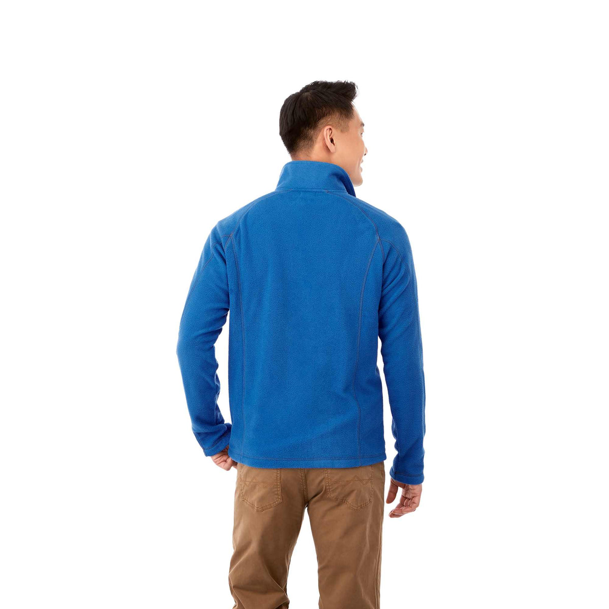 Bowlen Anti-Pill Microfleece Quarter Zip for Men Embroidery - Olympic Blue - Back On Model