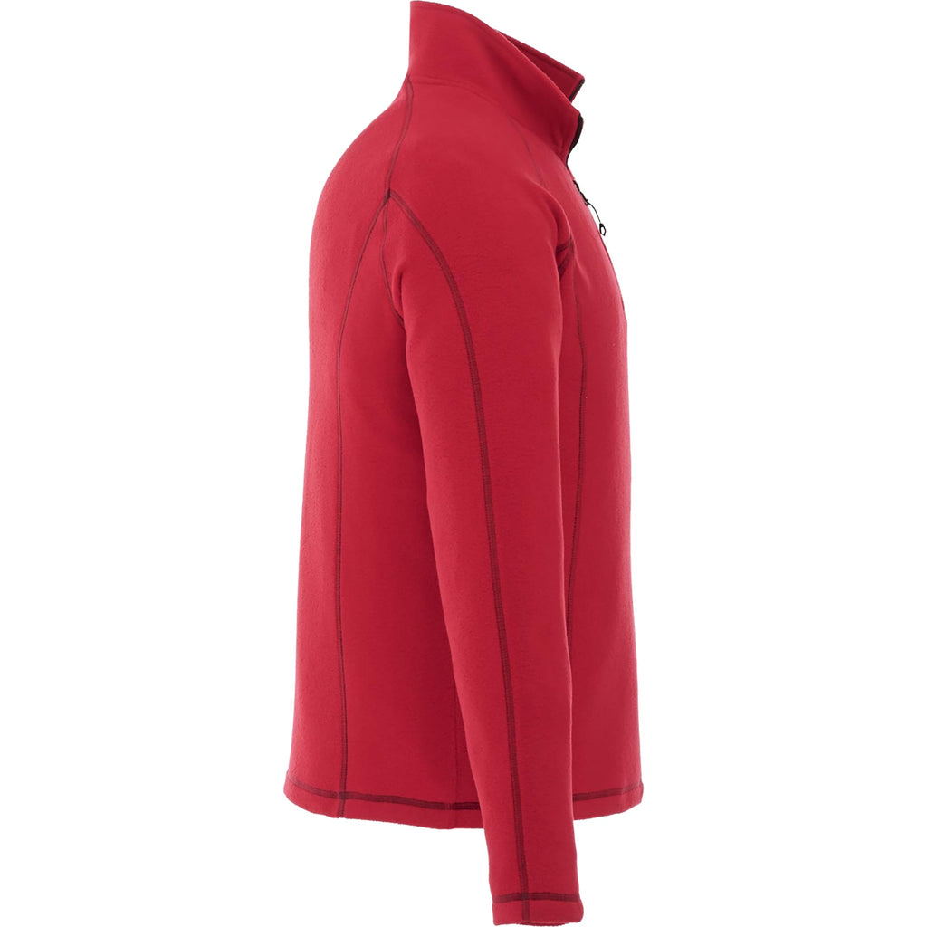 Bowlen Anti-Pill Microfleece Quarter Zip for Men Embroidery - Team Red - Right Side