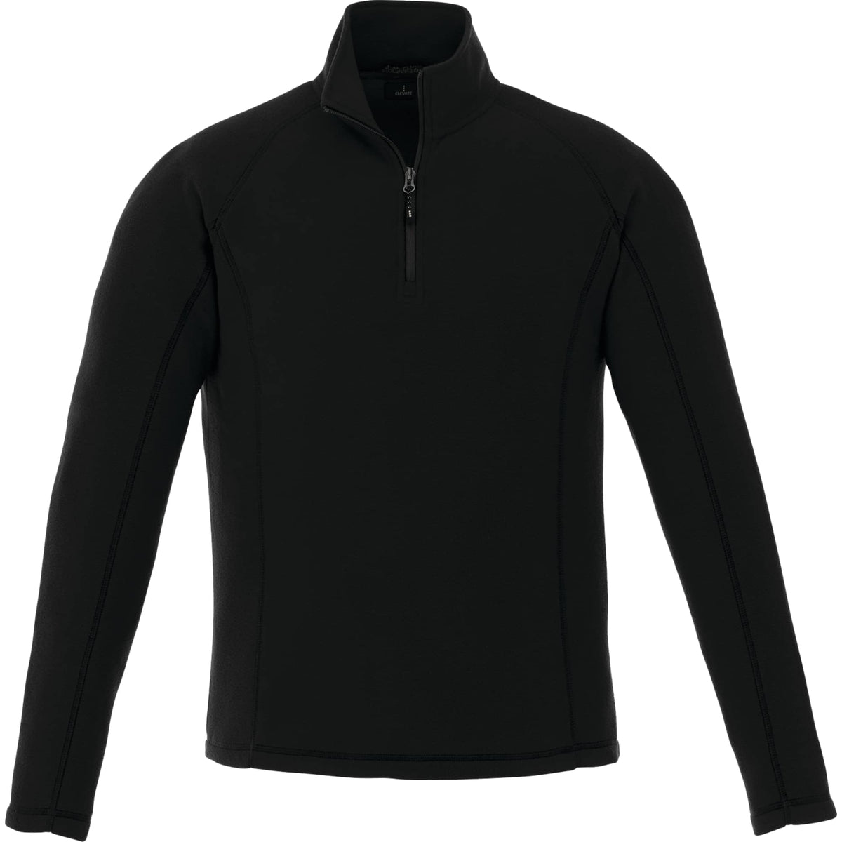 Bowlen Anti-Pill Microfleece Quarter Zip for Men Laser Engraving - Black - Back Flat 2