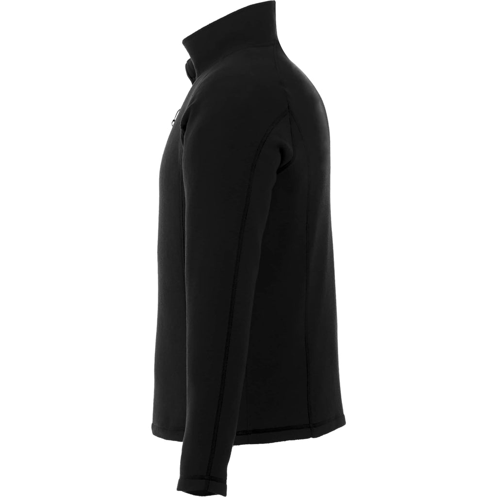 Bowlen Anti-Pill Microfleece Quarter Zip for Men Laser Engraving - Black - Left Side