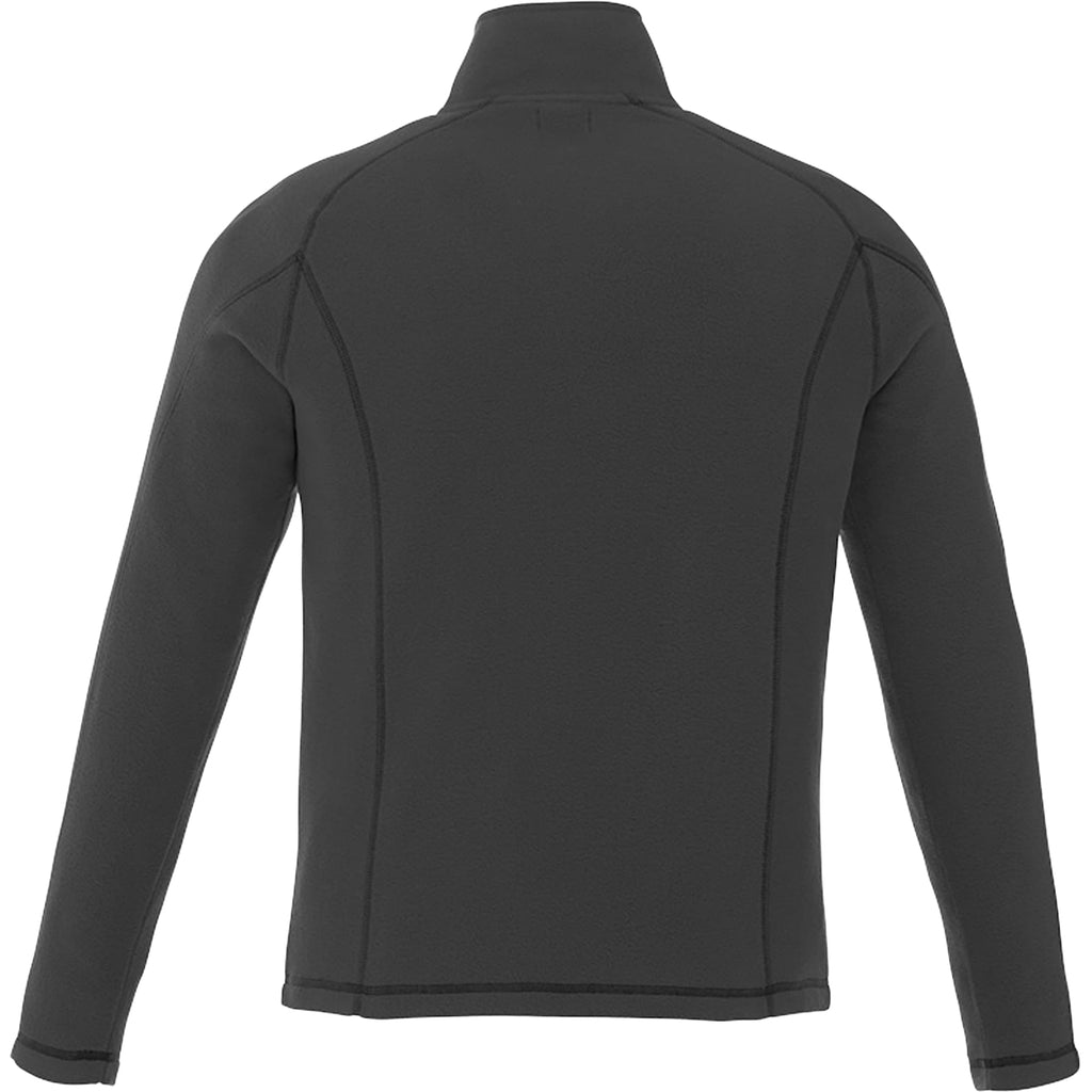 Bowlen Anti-Pill Microfleece Quarter Zip for Men Laser Engraving - Grey Storm - Back Flat