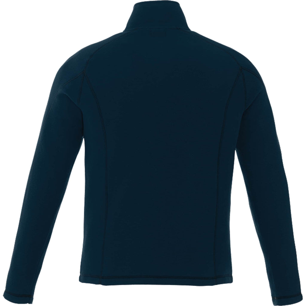 Bowlen Anti-Pill Microfleece Quarter Zip for Men Laser Engraving - Navy - Back Flat