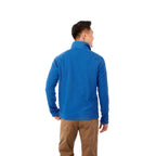 Bowlen Anti-Pill Microfleece Quarter Zip for Men Laser Engraving - Olympic Blue - Back On Model