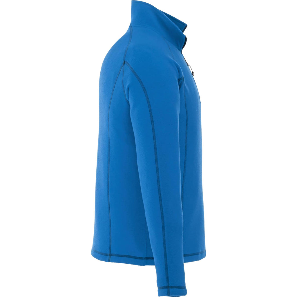 Bowlen Anti-Pill Microfleece Quarter Zip for Men Laser Engraving - Olympic Blue - Right Side