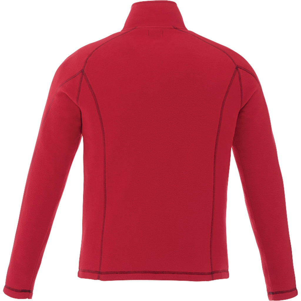 Bowlen Anti-Pill Microfleece Quarter Zip for Men Laser Engraving - Team Red - Back Flat