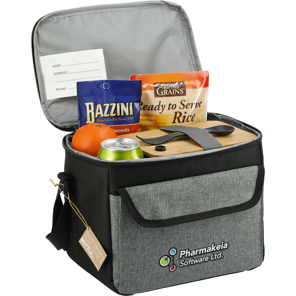 Boxy Recycled Lunch Cooler for 9 Cans Transfer - Graphite - Right Angle 3