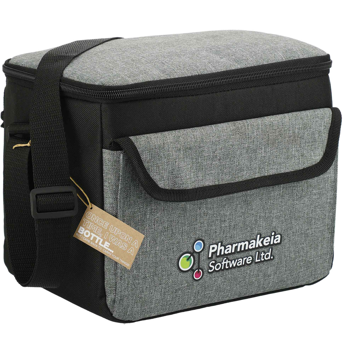 Boxy Recycled Lunch Cooler for 9 Cans Transfer - Graphite - Right Angle