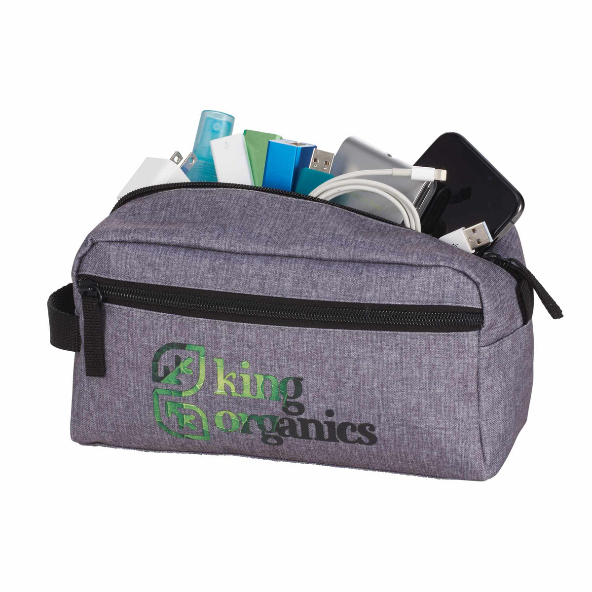 Boxy Zip Travel Pouch in Graphite - Graphite - Photo