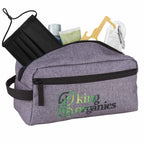Boxy Zip Travel Pouch in Graphite Transfer - Graphite - King Organgics Logo