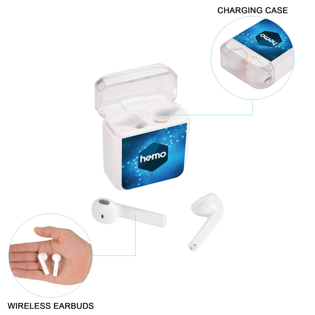 Braavos Wireless Earbuds with Power Bank Case Full Color - White - Photo 2