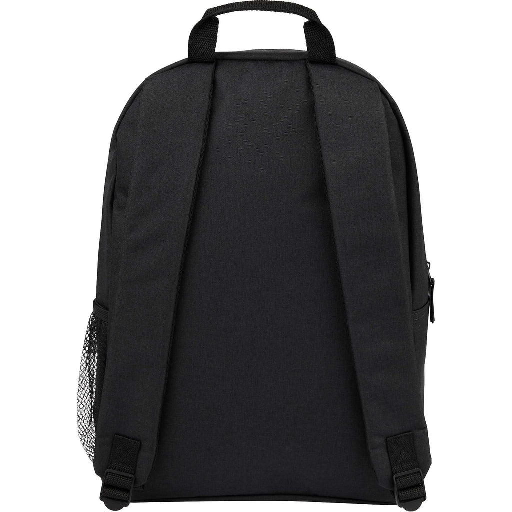Brady Computer Backpack in Recycled PET, 15 Inch Embroidery - Charcoal - Back