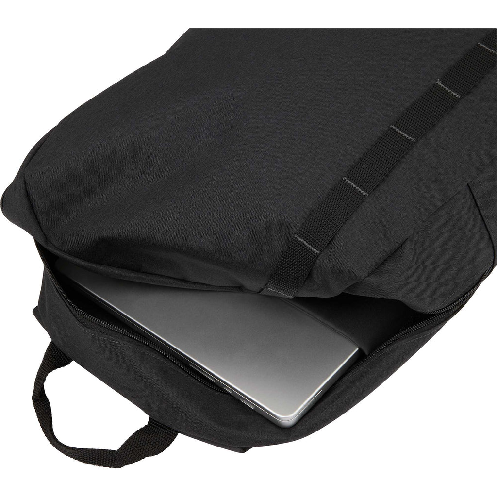 Brady Computer Backpack in Recycled PET, 15 Inch Embroidery - Charcoal - Propped