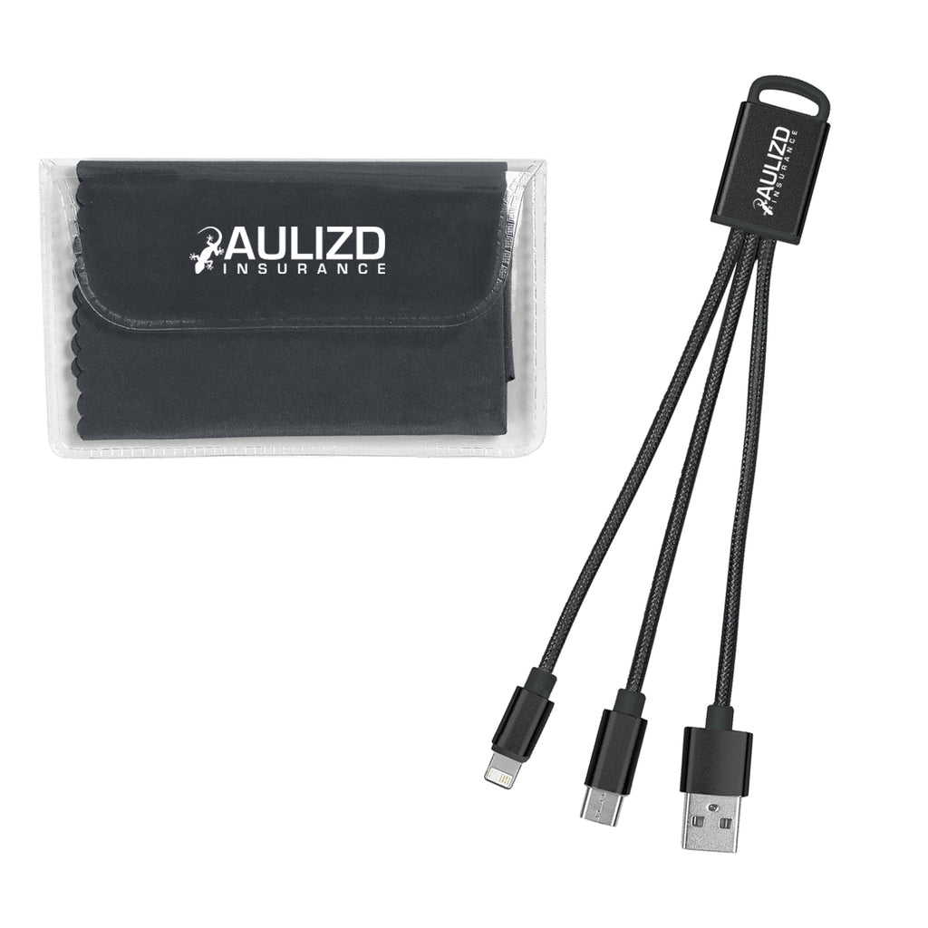 Braided Charging Buddy and Microfiber Cloth Set - Imprint