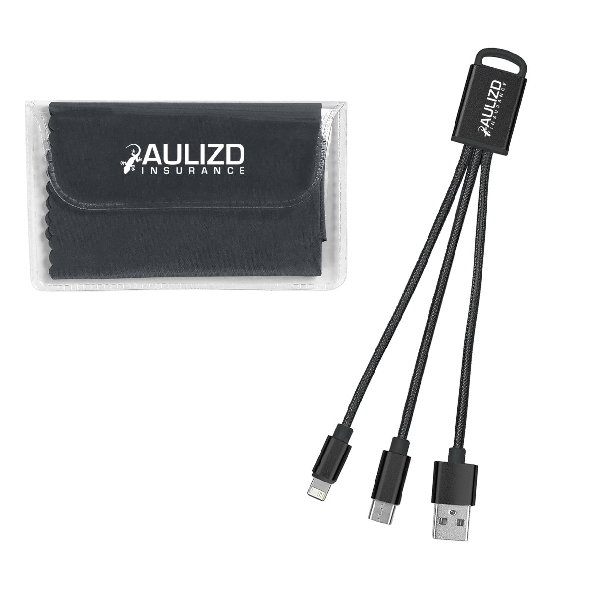 Braided Charging Buddy and Microfiber Cloth Set - Imprint