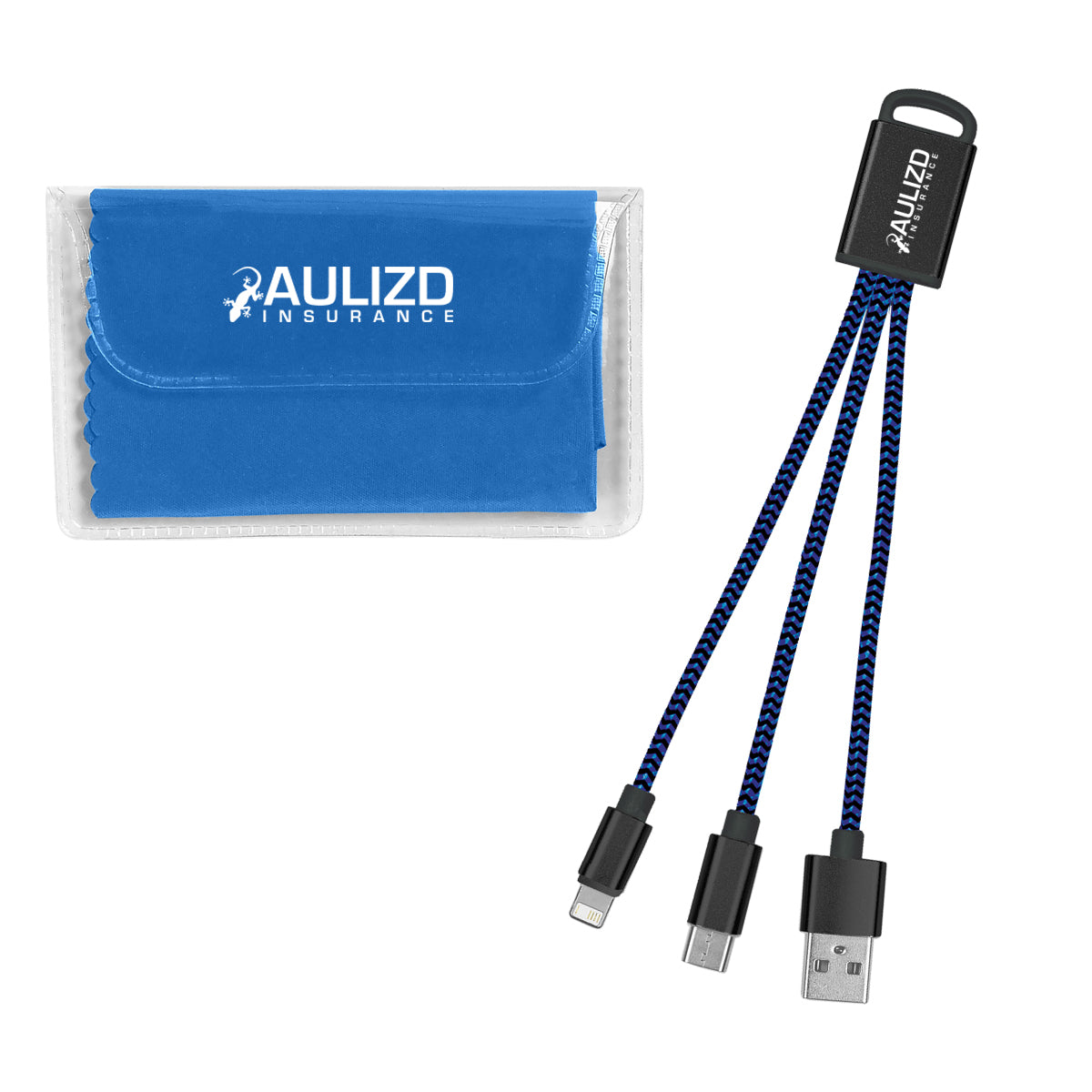 Braided Charging Buddy and Microfiber Cloth Set - Imprint