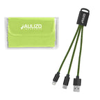 Braided Charging Buddy and Microfiber Cloth Set - Lime Green - Imprint