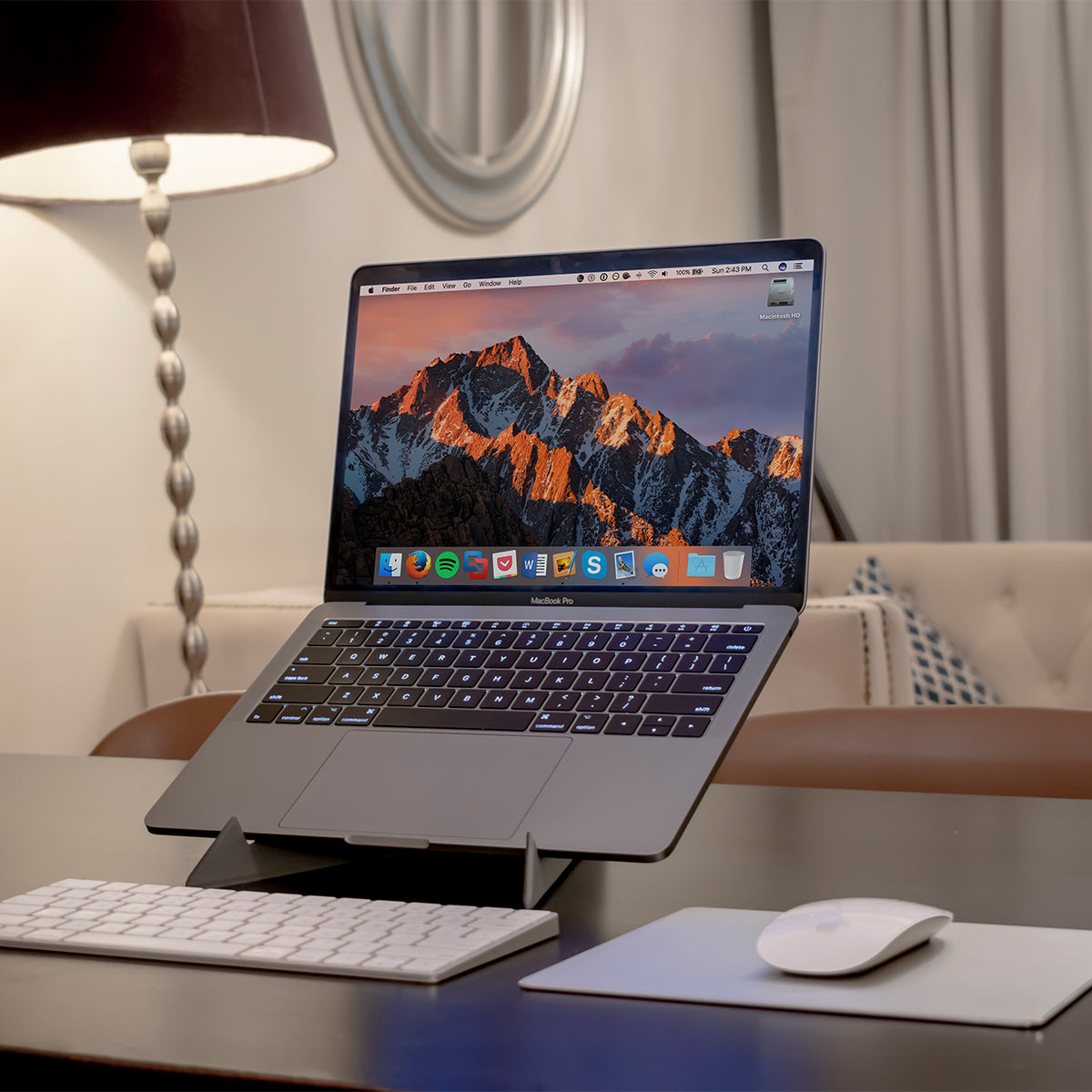 BrandCharger Ascend Eco Foldable Laptop Stand - Gray - Inuse